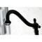 Kingston Brass KS1260ALBS Wall Mount Bridge Kitchen Faucet with Brass Sprayer, Matte Black KS1260ALBS - alternate 3
